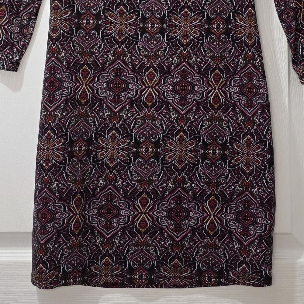 Vintage Off-the-Shoulder Paisley Purple Print Dress - Size M Boho-chic 70s - Picture 6 of 6